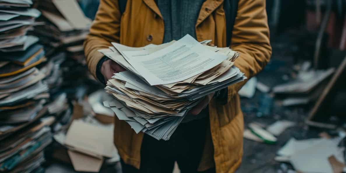 someone holding a stack of papers