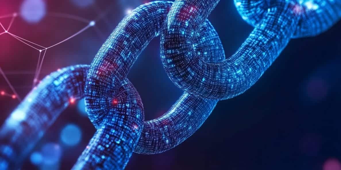 a blue digital blockchain network