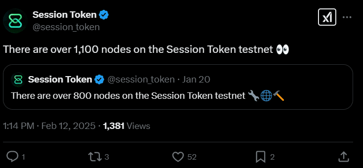 Session Set to Launch $SESH Token to Power Decentralized Messaging Session tweet