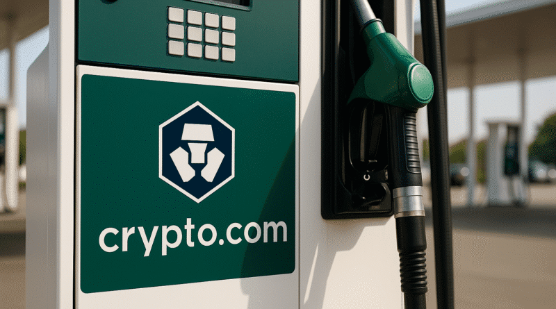 UAE Embraces Blockchain at the Pump with Crypto.com Partnership crypto come logo on gas station in uae