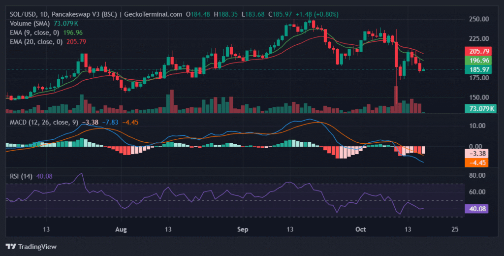 Daily chart for SOL/USD
