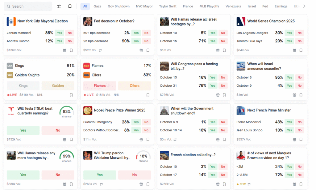 Polymarket CEO Shayne Coplan Becomes Youngest Self Made Billionaire Polymarket home screen