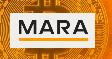 Marathon Digital logo with Bitcoin background