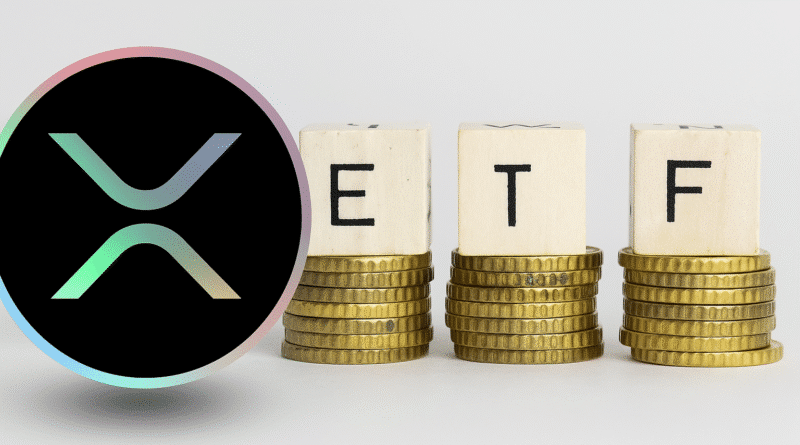 XRP logo with ETF blocks