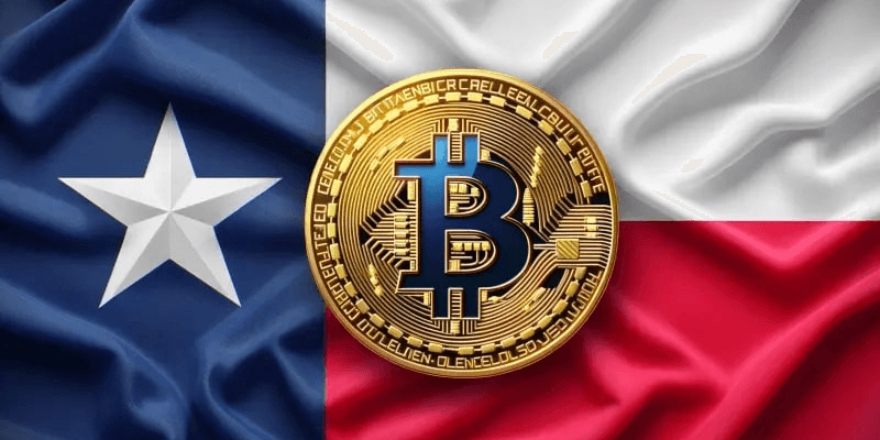bitcoin on a Texas flag
